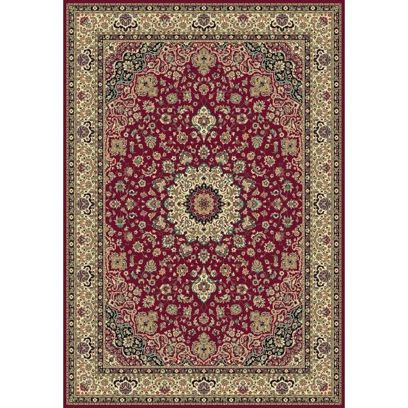 Tappeto persiano Isfahan classico medaglione rosso 12217