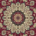 Carpet classico Isfahan classico medaglione rosso 12217