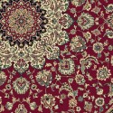 Tappeto persiano Isfahan classico rotondo medaglione rosso 12217