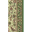 Tappeto persiano Tabriz classico passatoia medaglione crema-verde 12311