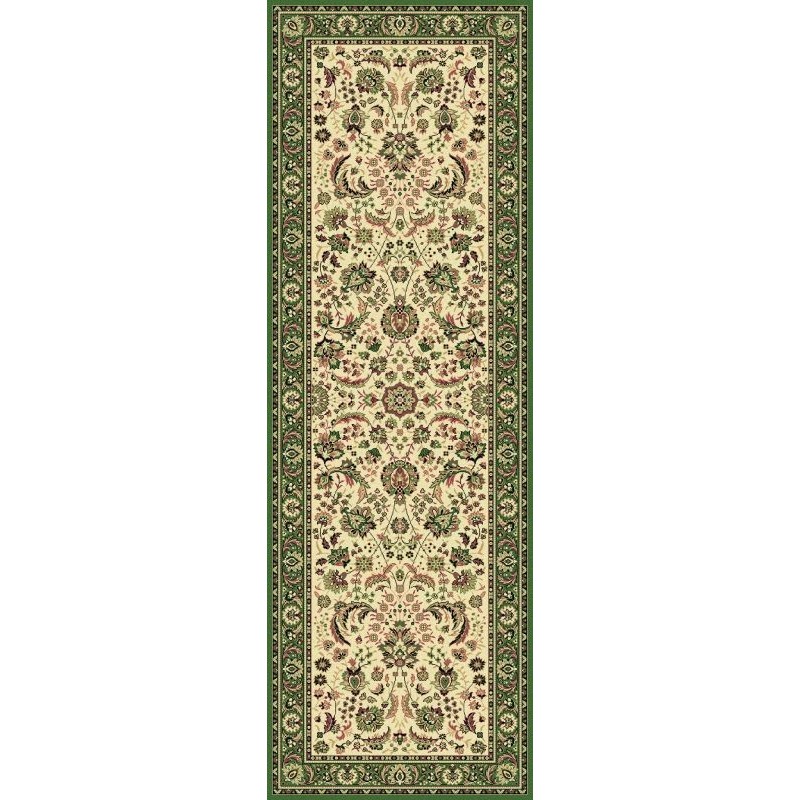 Carpet classico Tabriz classico passatoia floreale crema-verde 13720
