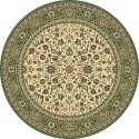 Tappeto persiano Tabriz classico rotondo floreale crema-verde 13720
