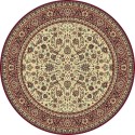 Tappeto persiano Tabriz classico rotondo floreale crema-rosso 13720