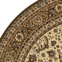 Tappeto persiano Tabriz classico rotondo floreale crema-marrone 13720