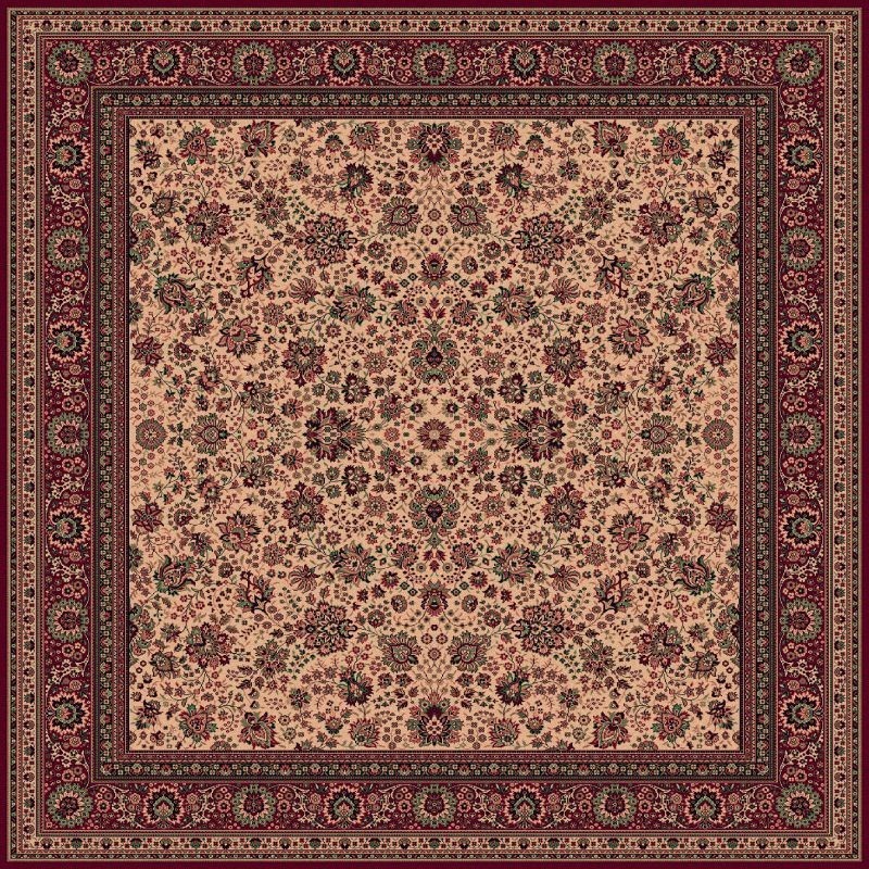 Carpet classico Tabriz fine lana quadrato beige-rosso 1561-505