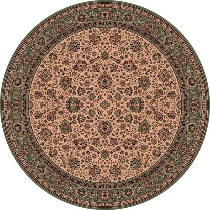 Carpet classico Tabriz fine lana rotondo crema-verde 1570-508