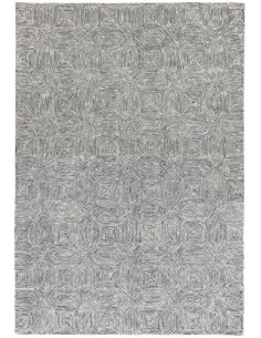tappeto design Camden Black-White con cuscino gemello bianco/beige/tortora