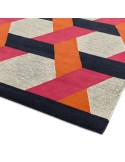 tappeto design Camden Orange con cuscino gemello rosso/arancio/bordeaux