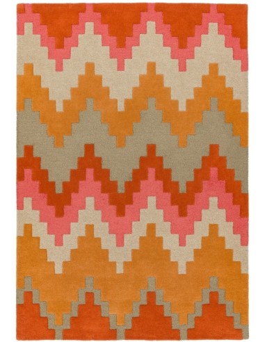 tappeto design Matrix 23 Cuzzo Sienna con cuscino gemello rosso/arancio/bordeaux