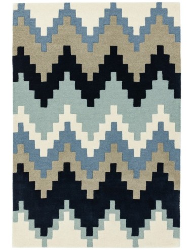 tappeto design Matrix 70 Cuzzo Blue con cuscino gemello blu/azzurro