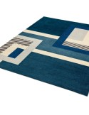 tappeto design Riley Rl01 Blue con cuscino gemello blu/azzurro