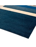 tappeto design Riley Rl01 Blue con cuscino gemello blu/azzurro