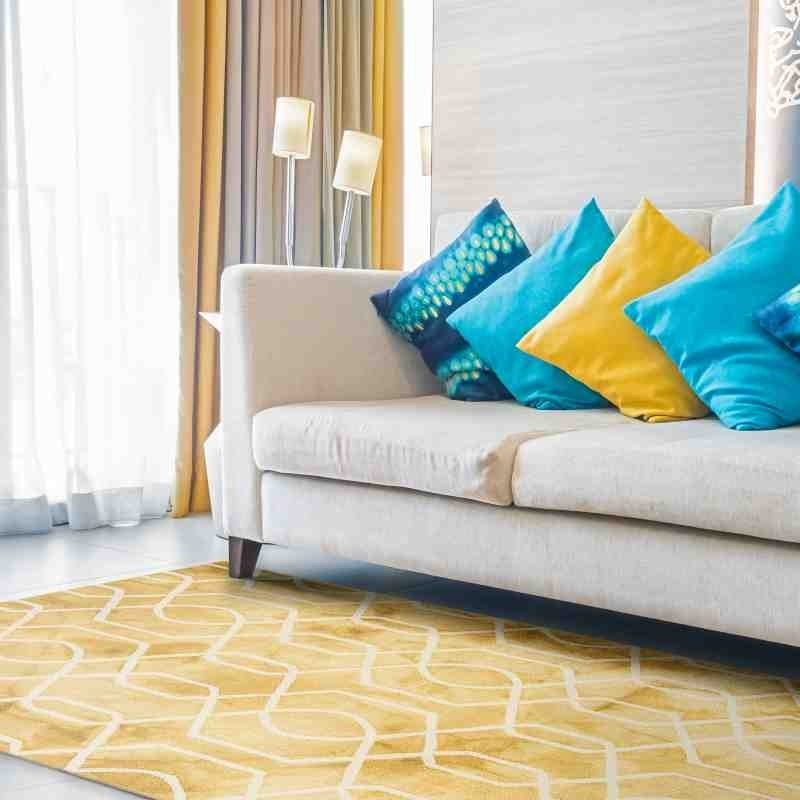 tappeto vintage geometrico Fresco Yellow lana