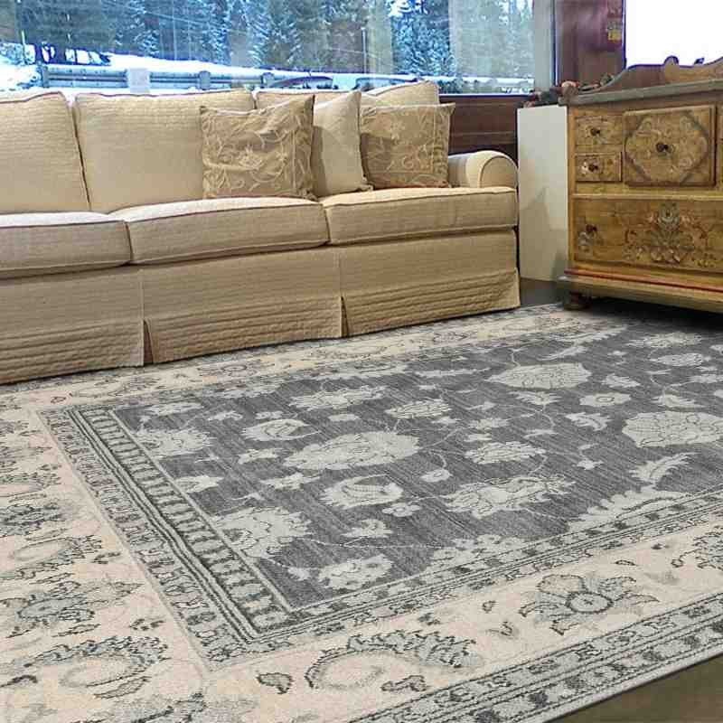 tappeto classico floreale Chobi cb09 grigio lana