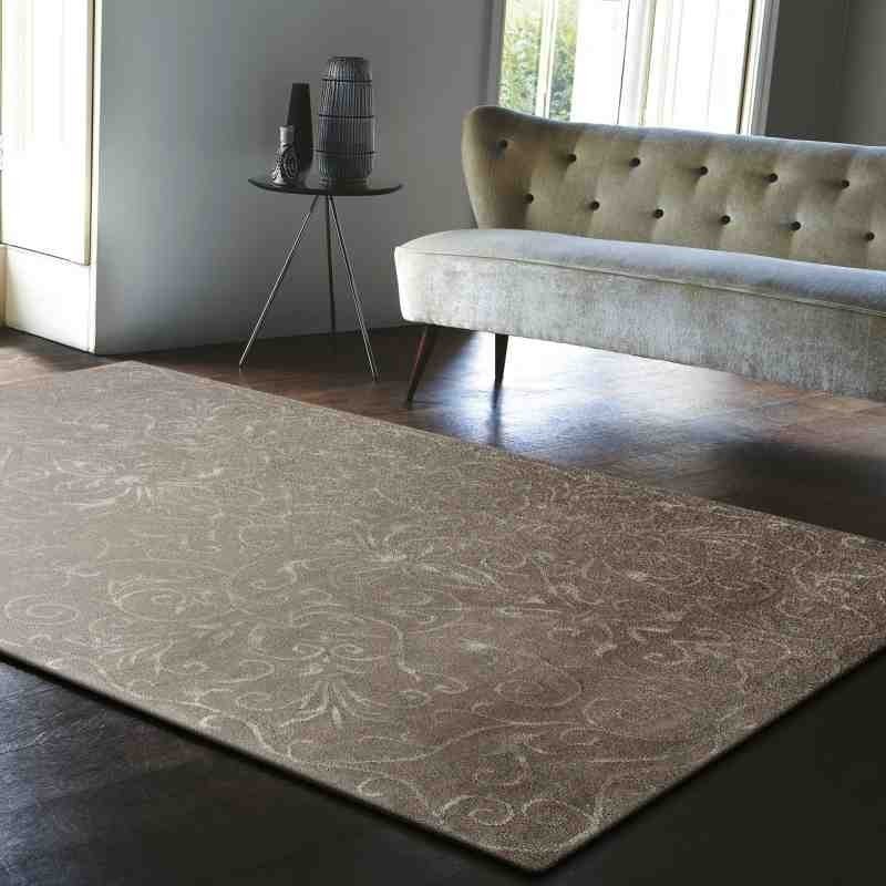 tappeto moderno floreale Victoria Stone grigio lana